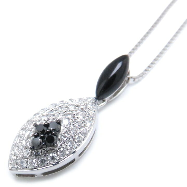 楽天市場】ネックレス K18WG オニキス0.23ct ダイヤモンド0.33ct 