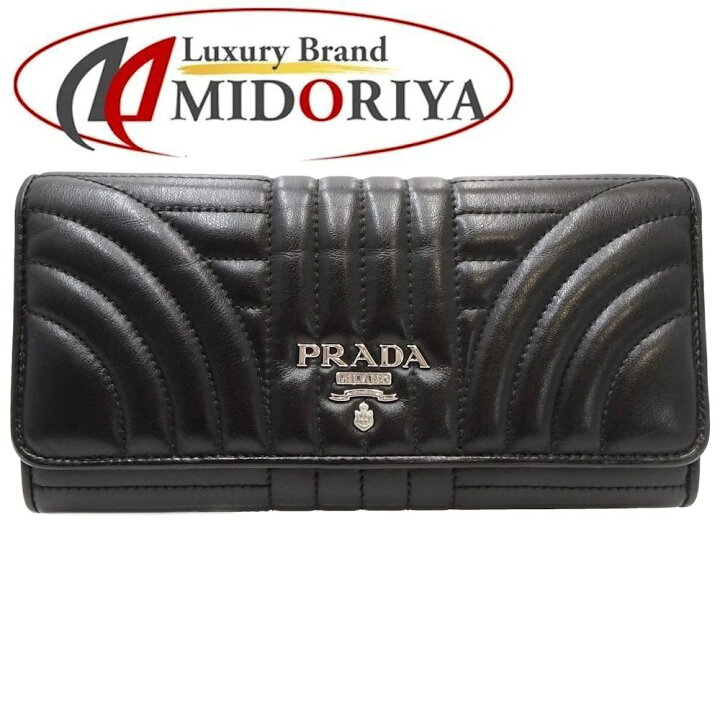 楽天市場】プラダ PRADA 長財布 二つ折り ソフトカーフレザー NERO 