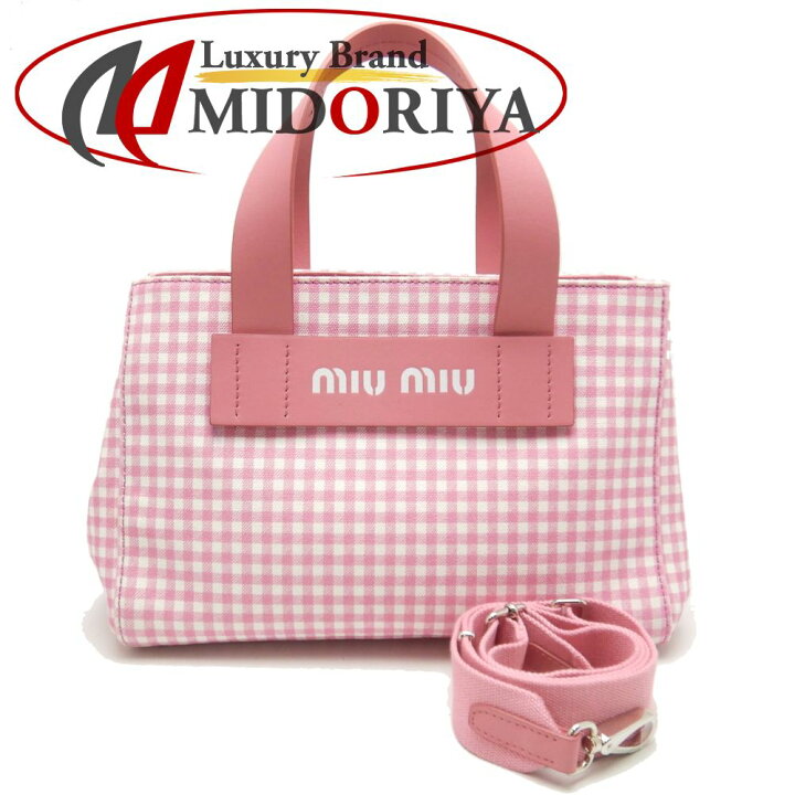 楽天市場】ミュウミュウ MIUMIU 5BA085 2WAY トートバッグ キャンバス 