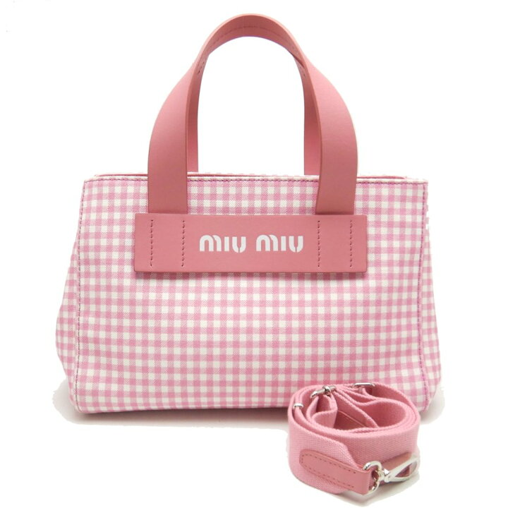 楽天市場】ミュウミュウ MIUMIU 5BA085 2WAY トートバッグ キャンバス 