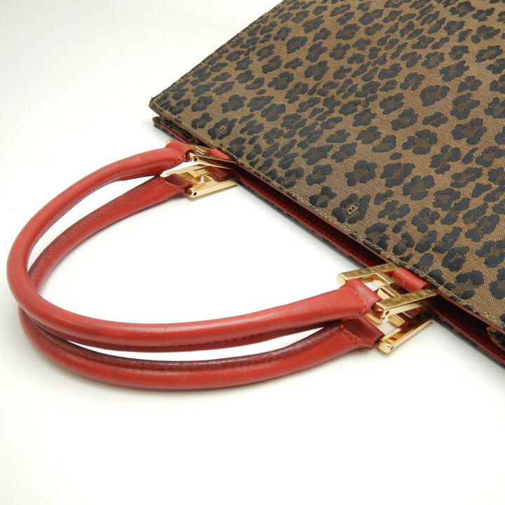 楽天市場】フェンディ FENDI トートバッグ レザー ヒョウ柄 ブラウン系 