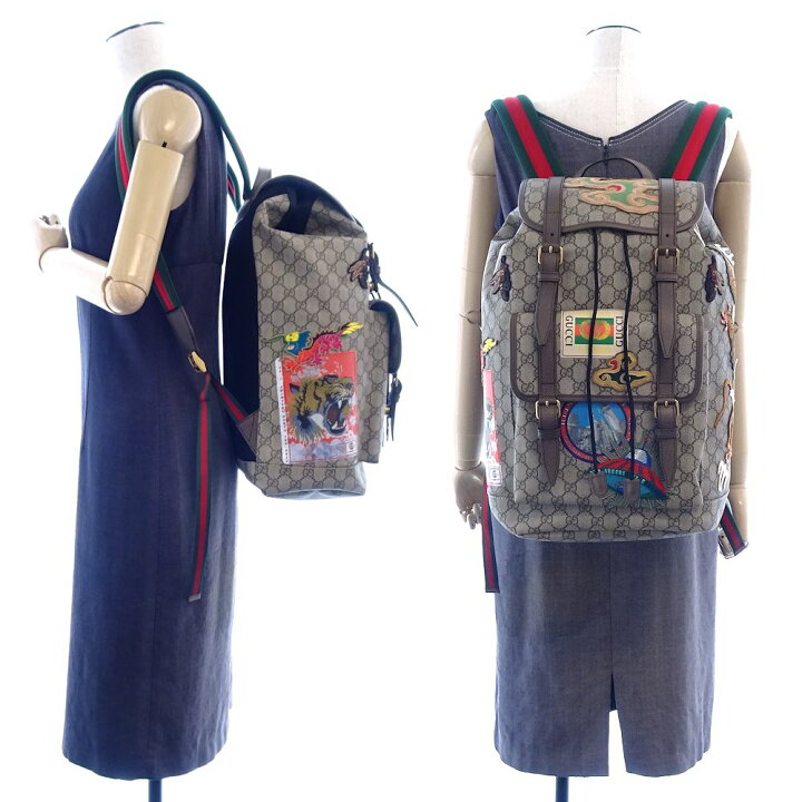 楽天市場】グッチ GUCCI 473869 GGスプリーム バックパック 刺繍 
