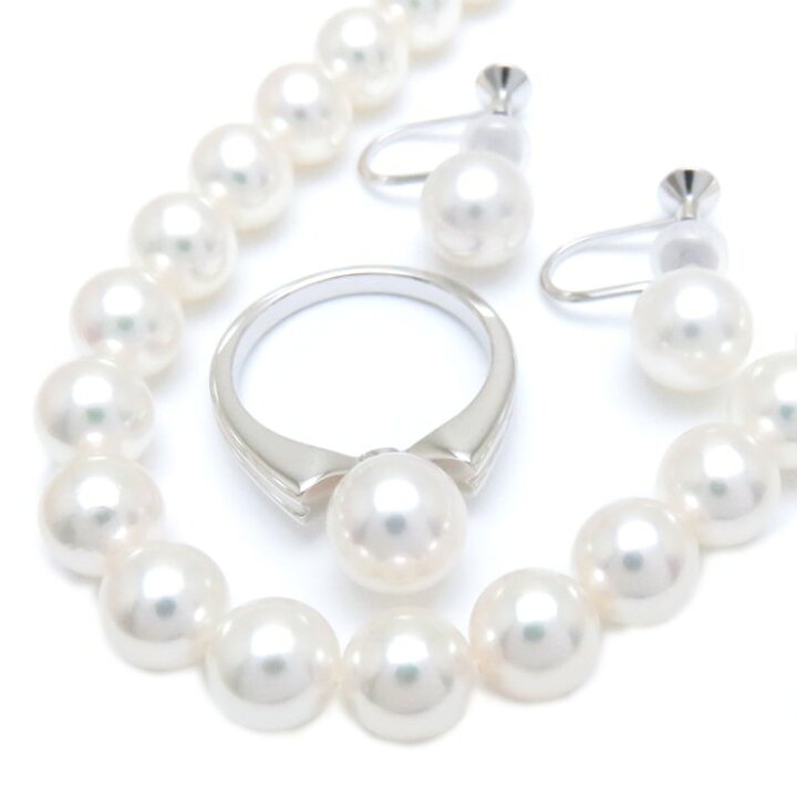 楽天市場】MIKIMOTO ミキモト パール 3点セット ネックレス リング 