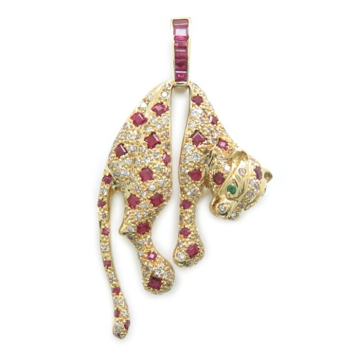 楽天市場】ペンダントトップ パンサーモチーフ ルビー1.99ct 