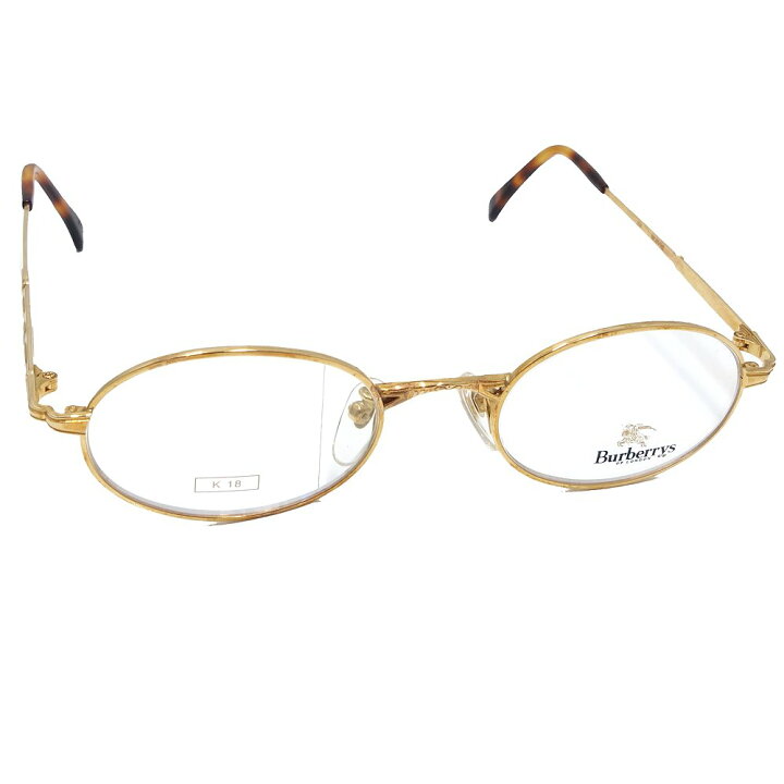 楽天市場】バーバリー BURBERRY メガネフレーム K18YG 48□21 ゴールド 