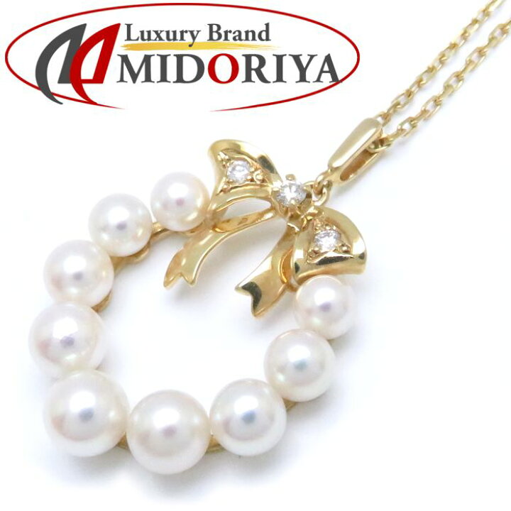 楽天市場】ミキモト MIKIMOTO ネックレス パール ダイヤモンド りぼん 
