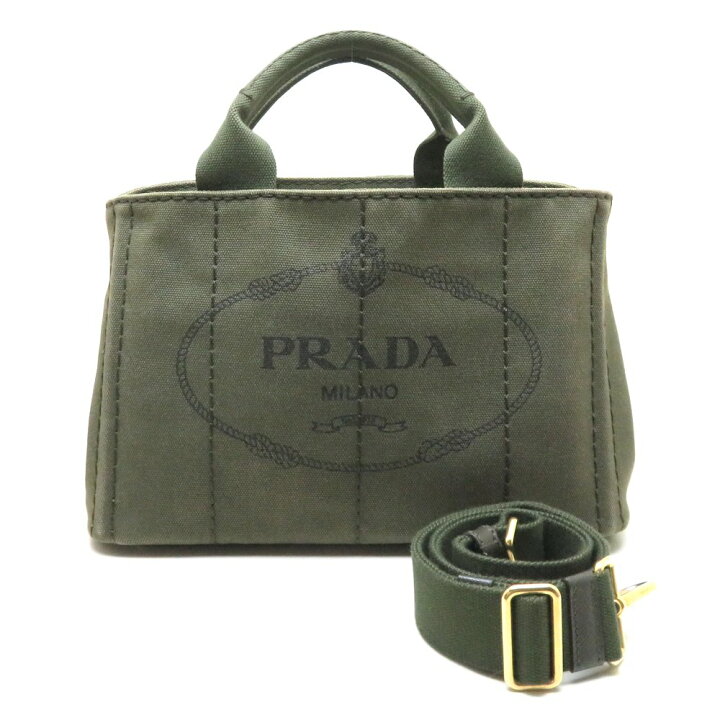 楽天市場】プラダ PRADA B2439G カナパ キャンバス MILITARE カーキ 