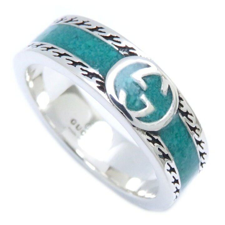 楽天市場】グッチ GUCCI インターロッキングG リング ターコイズブルー  