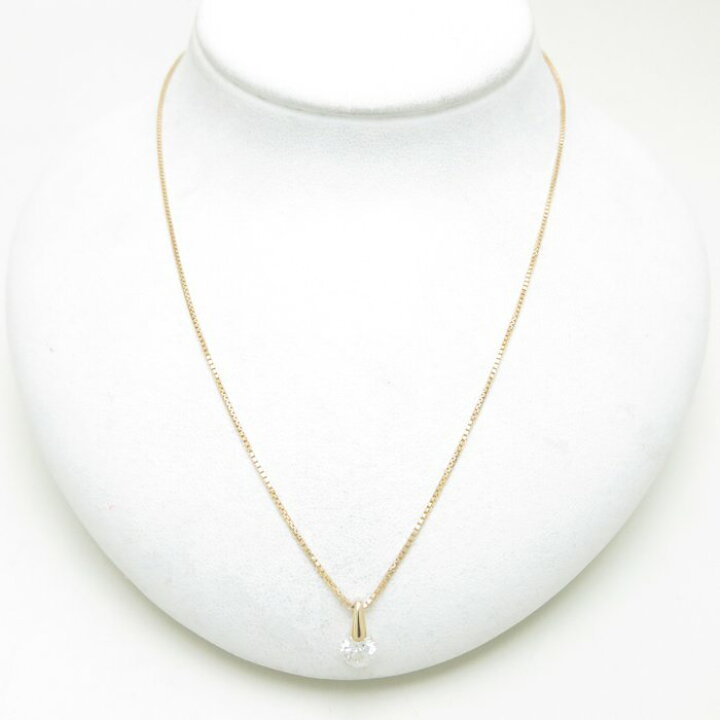 楽天市場】ダイヤモンドネックレス K18YG 一粒ダイヤモンド0.617ct 