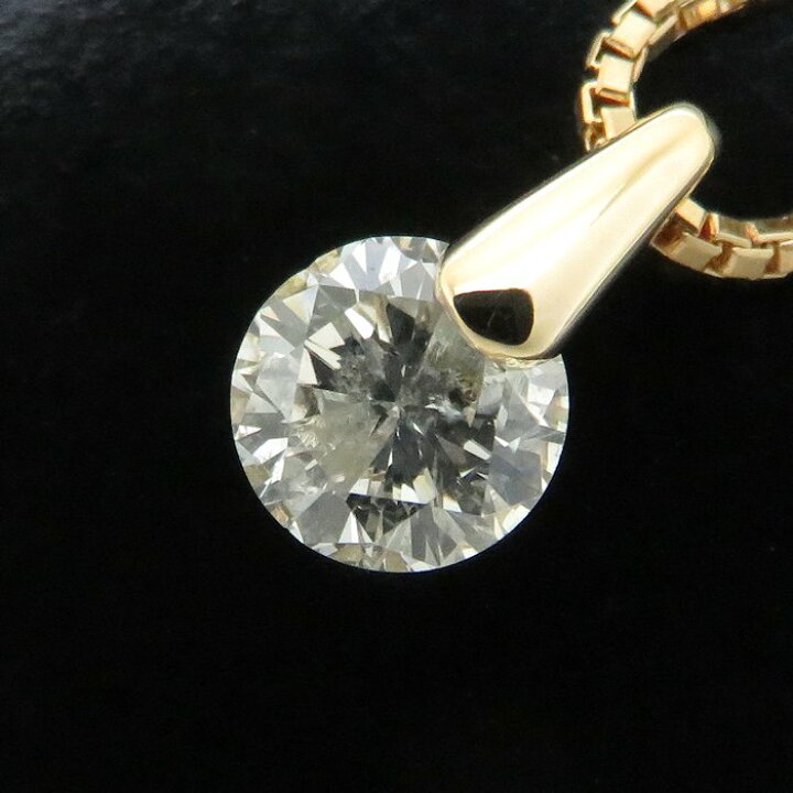 楽天市場】ダイヤモンドネックレス K18YG 一粒ダイヤモンド0.617ct 