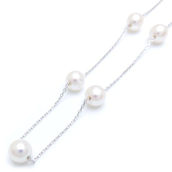 TASAKI 田崎真珠 K18WG 真珠 パール ネックレス ステーション - ネックレス 