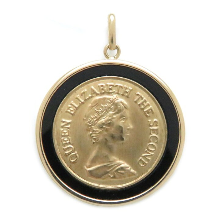 楽天市場】ペンダントトップ K18YG 2.9グラム オニキス クイーン  