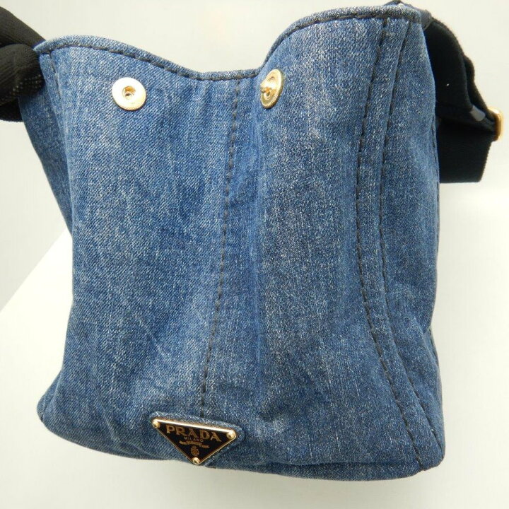 楽天市場】プラダ PRADA B1877G カナパ デニム AVIO インディゴ 2WAY 