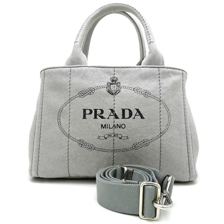 楽天市場】プラダ PRADA 1BG439 カナパ デニム NUBE グレー 2WAY 