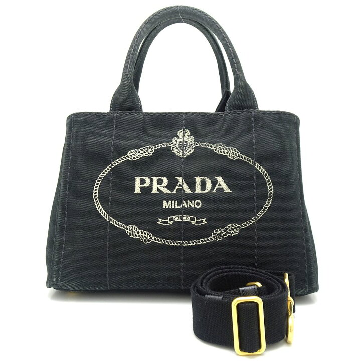 楽天市場】プラダ PRADA 1BG439 カナパ デニム NERO ブラック 2WAY 