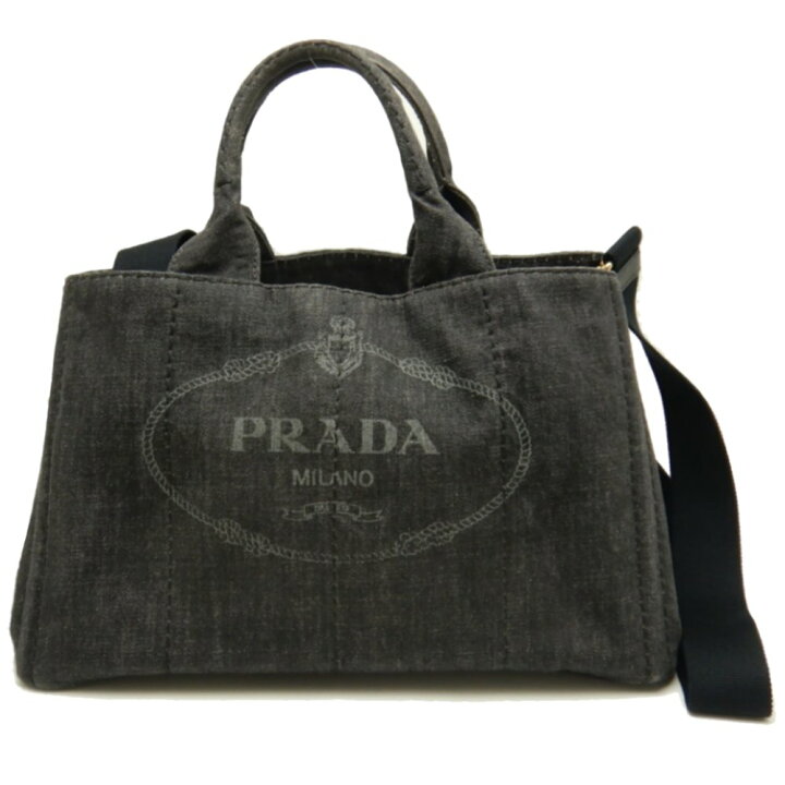 楽天市場】プラダ PRADA B2642B カナパ デニム NERO ブラック 2WAY  