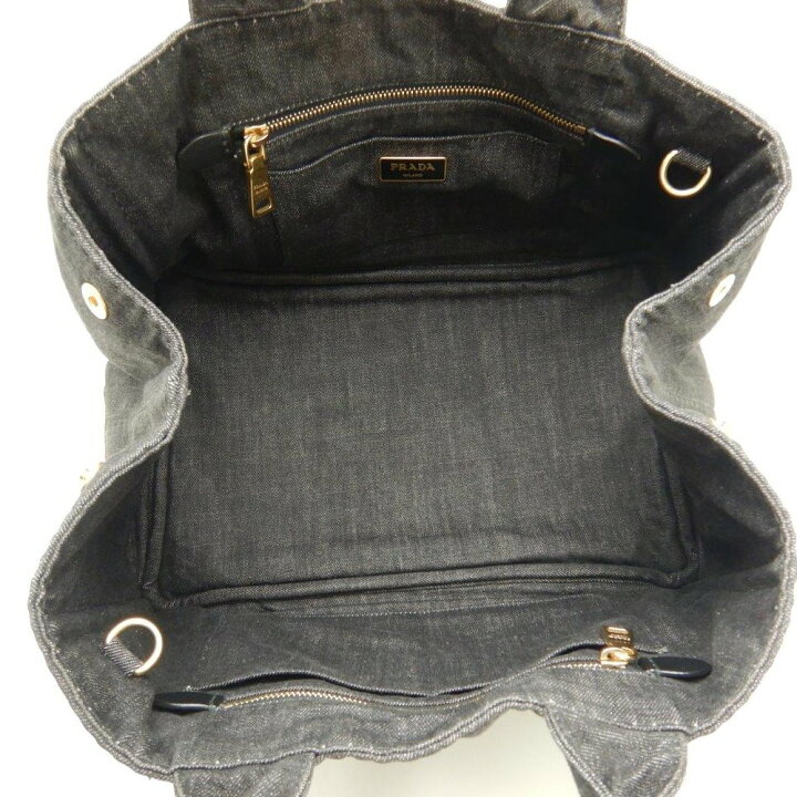 楽天市場】プラダ PRADA B2642B カナパ デニム NERO ブラック 2WAY 