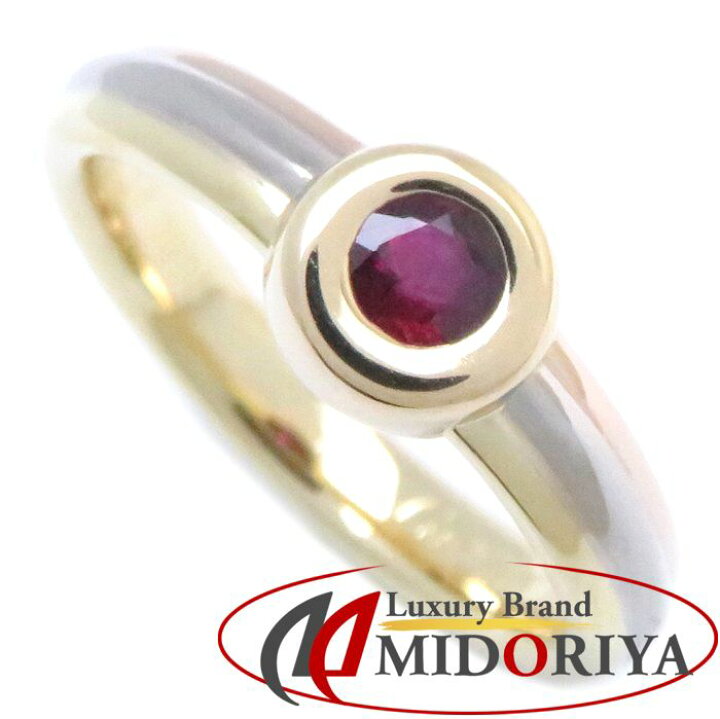 楽天市場】カルティエ Cartier モノストーン リング ルビー K18スリー  