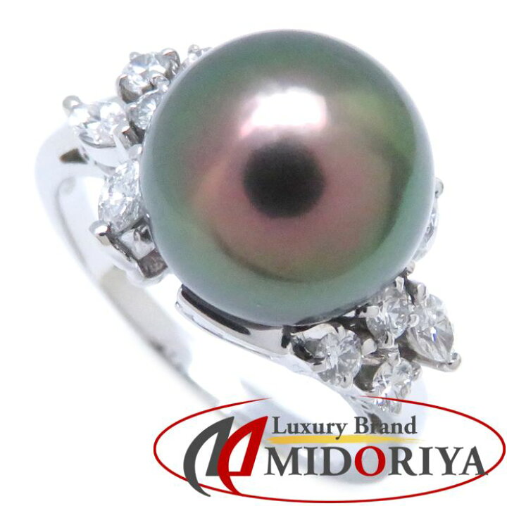 楽天市場】MIKIMOTO ミキモト ブラックパール リング Pt950 14号 黒  