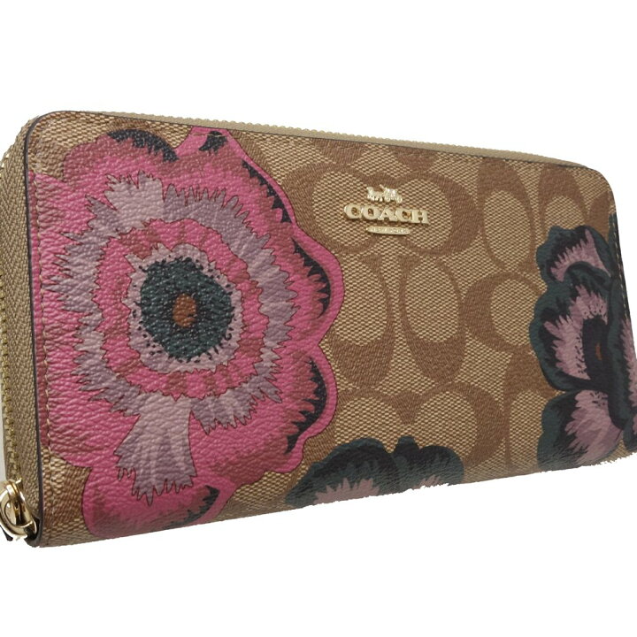 楽天市場】コーチ COACH 長財布 ラウンドファスナー カフェファセット 