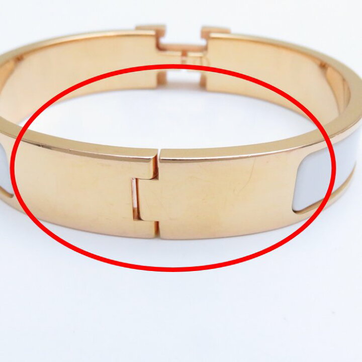 楽天市場】HERMES エルメス クリッククラック バングル PM ホワイトx 