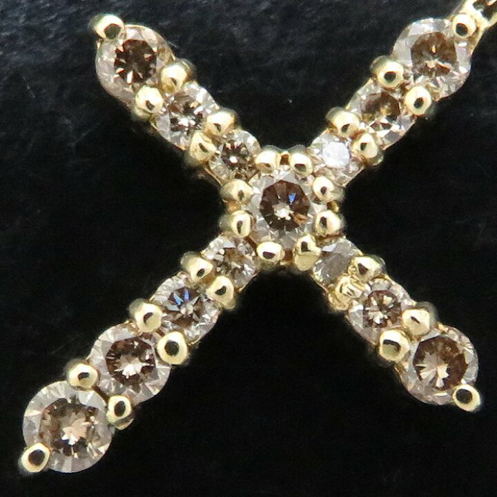 楽天市場】ete エテ ダイヤモンド クロス ネックレス K18YG ブラウン  