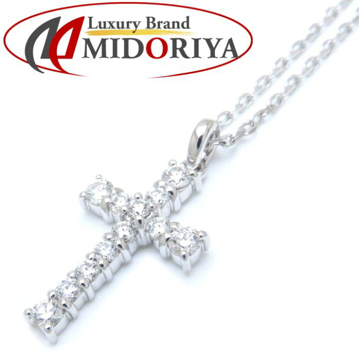 楽天市場】ミキモト MIKIMOTO ダイヤモンド クロス ネックレス K18WG 
