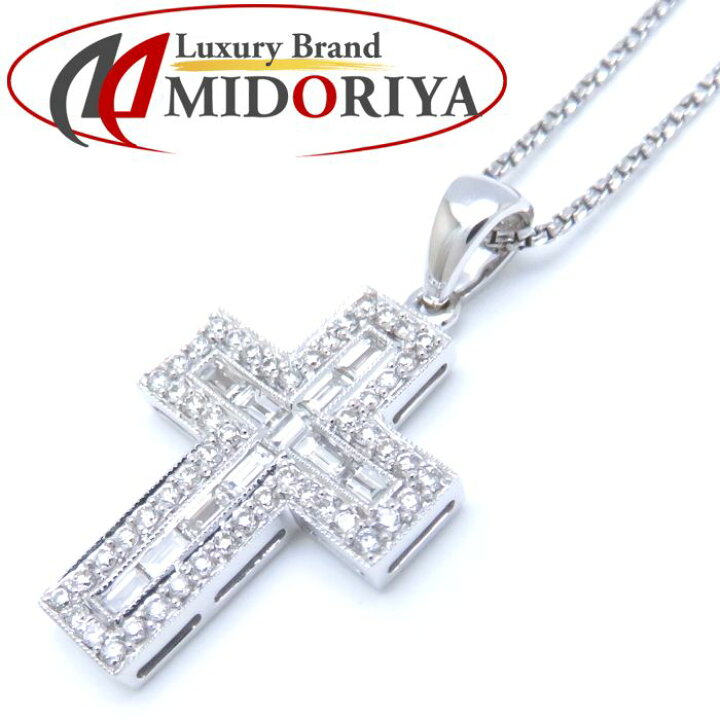 楽天市場】ダイヤモンドクロスネックレス K18WG ダイヤモンド0.548ct 