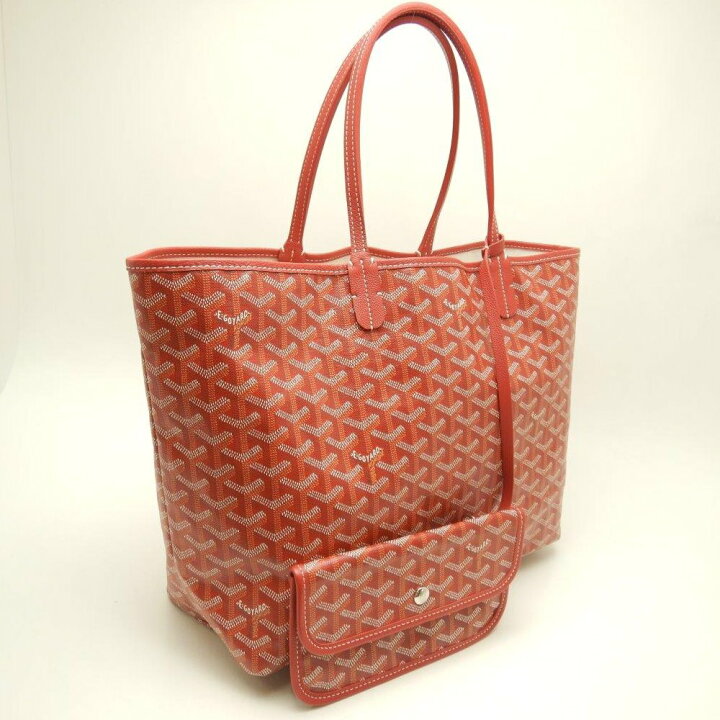 楽天市場】ゴヤール GOYARD ☆未使用 サンルイPM PVC×レザー 赤 レッド 