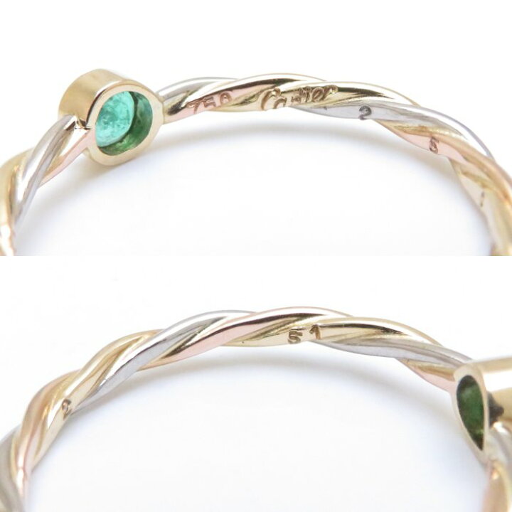 楽天市場】カルティエ CARTIER ツイスト リング 指輪 エメラルド #51 