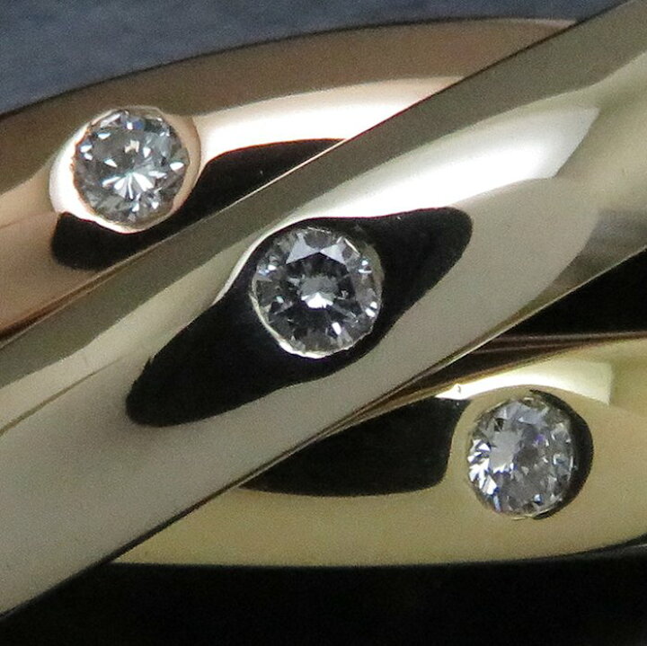 楽天市場】カルティエ CARTIER トリニティ リング 指輪 3Pダイヤモンド  