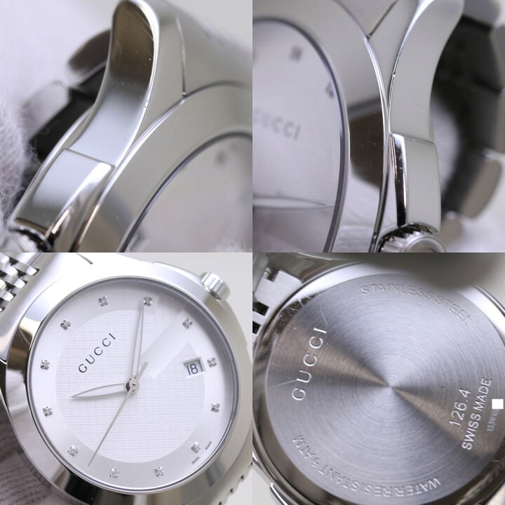 楽天市場】グッチ GUCCI Gタイムレス 12Pダイヤモンド YA126404 126.4 