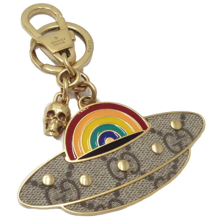 楽天市場】グッチ GUCCI バッグチャーム UFOキーホルダー スカル 