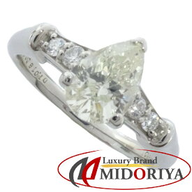 リング 指輪 ダイヤモンド1.108ct/0.12ct ティアドロップ 18号 SI2 Pt900プラチナ / 64793【中古】【FJ】