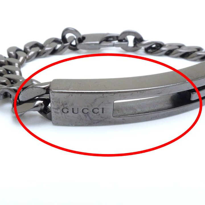 楽天市場】グッチ GUCCI カットアウトG ブレスレット ブラック加工 