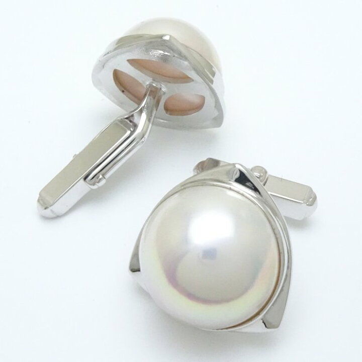 楽天市場】田崎真珠 TASAKI カフス & タイタック 2点セット マベパール  