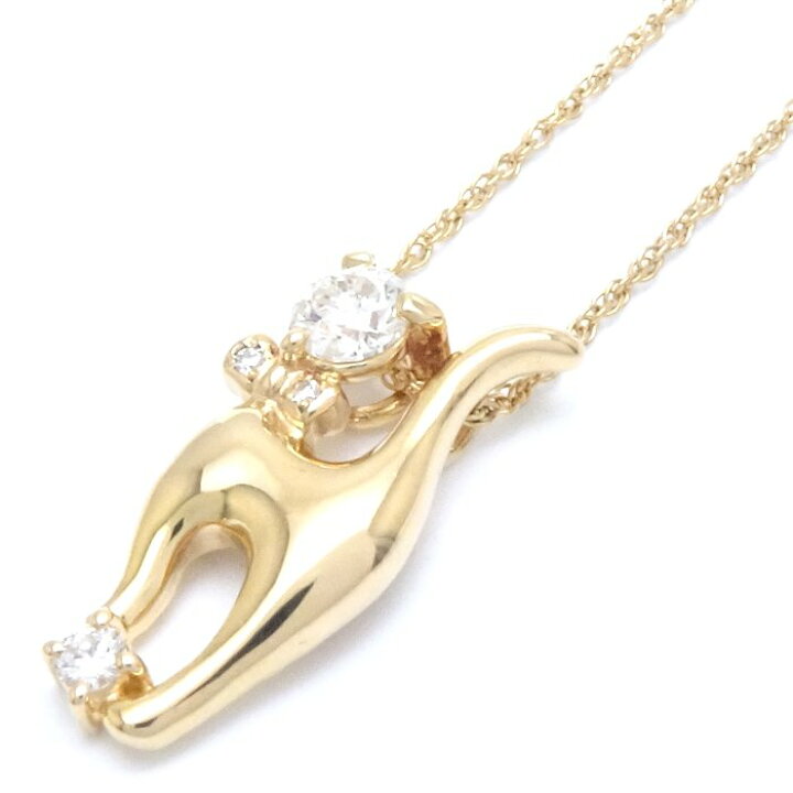 楽天市場】ダイヤモンド ネックレス 猫モチーフ キャット K18YG 