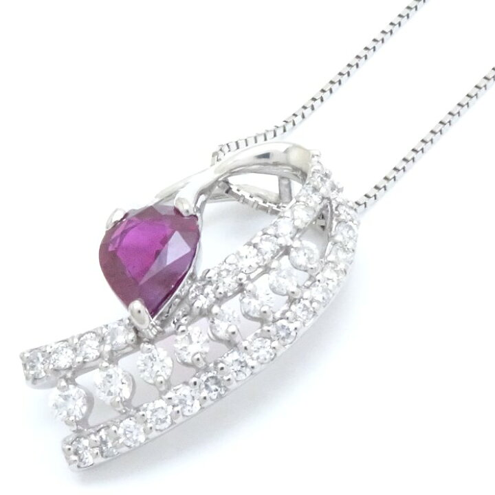 楽天市場】ネックレス ルビー0.53ct ダイヤモンド1.00ct Pt900プラチナ 