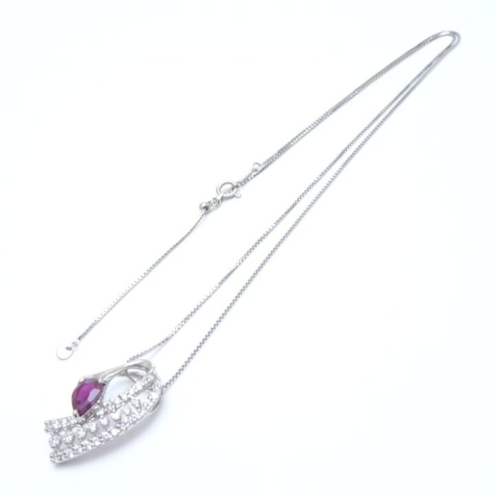 楽天市場】ネックレス ルビー0.53ct ダイヤモンド1.00ct Pt900プラチナ 