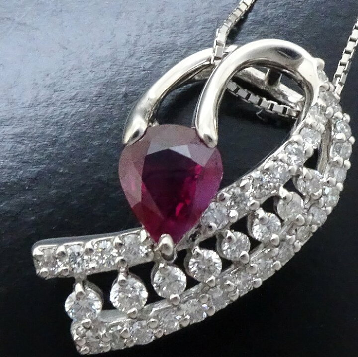 楽天市場】ネックレス ルビー0.53ct ダイヤモンド1.00ct Pt900プラチナ 