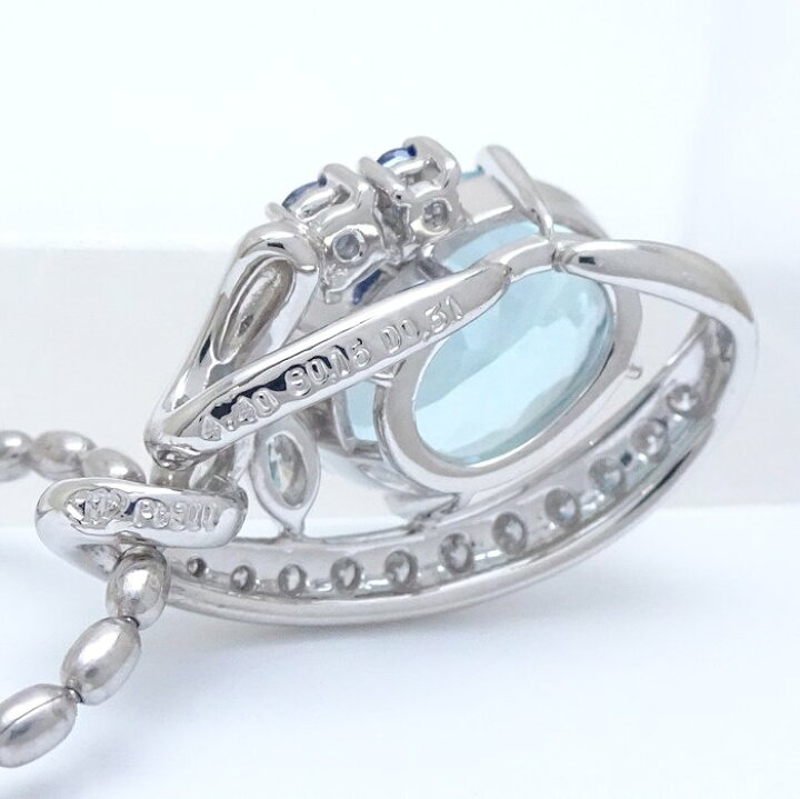 楽天市場】ネックレス ブルートパーズ4.40ct ダイヤモンド0.31ct  