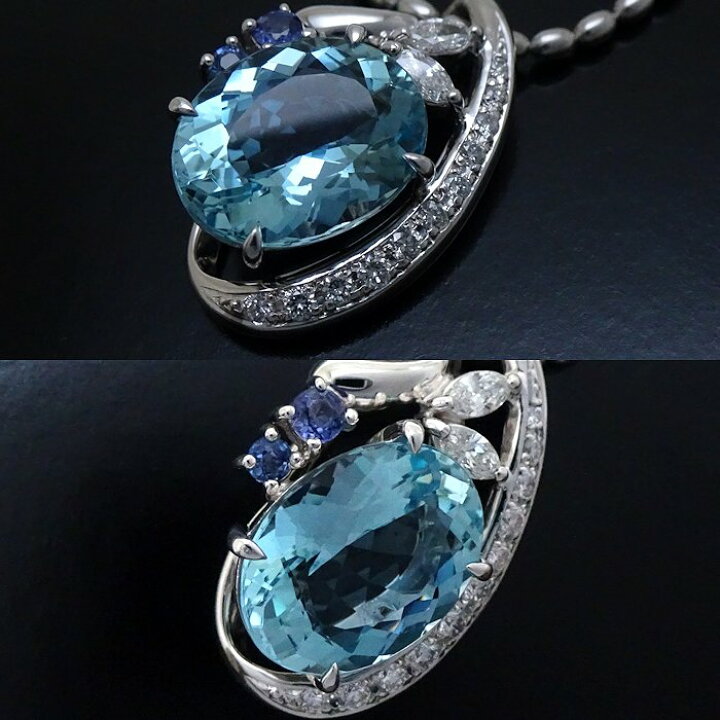 楽天市場】ネックレス ブルートパーズ4.40ct ダイヤモンド0.31ct 