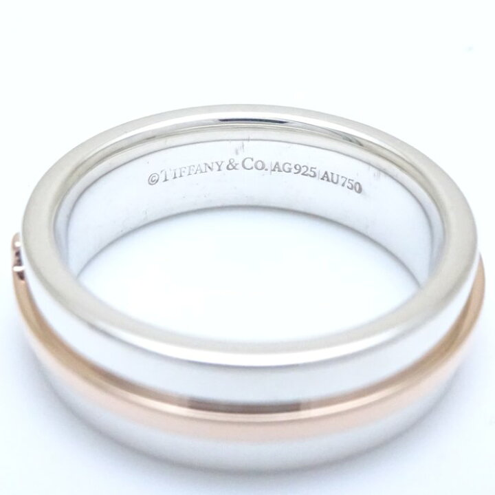 楽天市場】TIFFANY&Co. ティファニー Tワイド リング 指輪 11号 コンビ