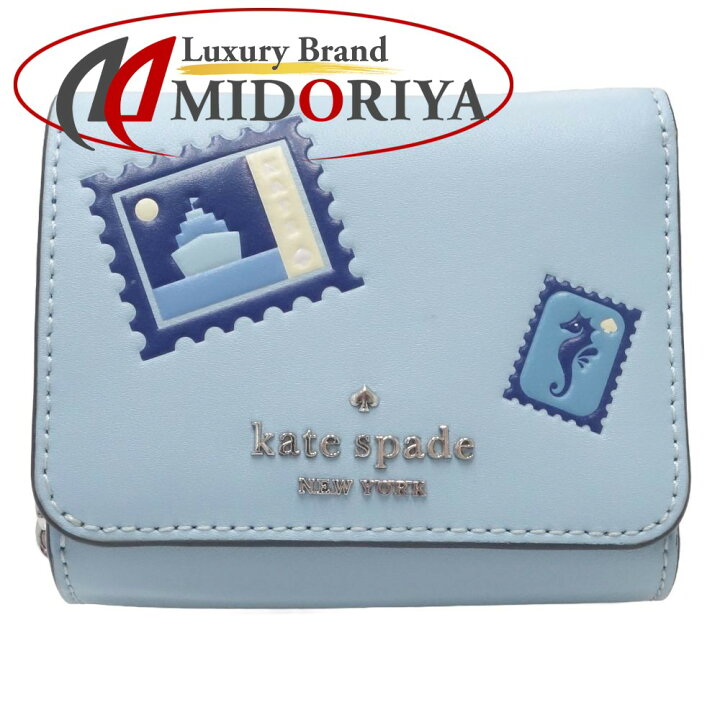 中古】Kate spade(ケイトスペード) コインケース ライトブルー レザー 