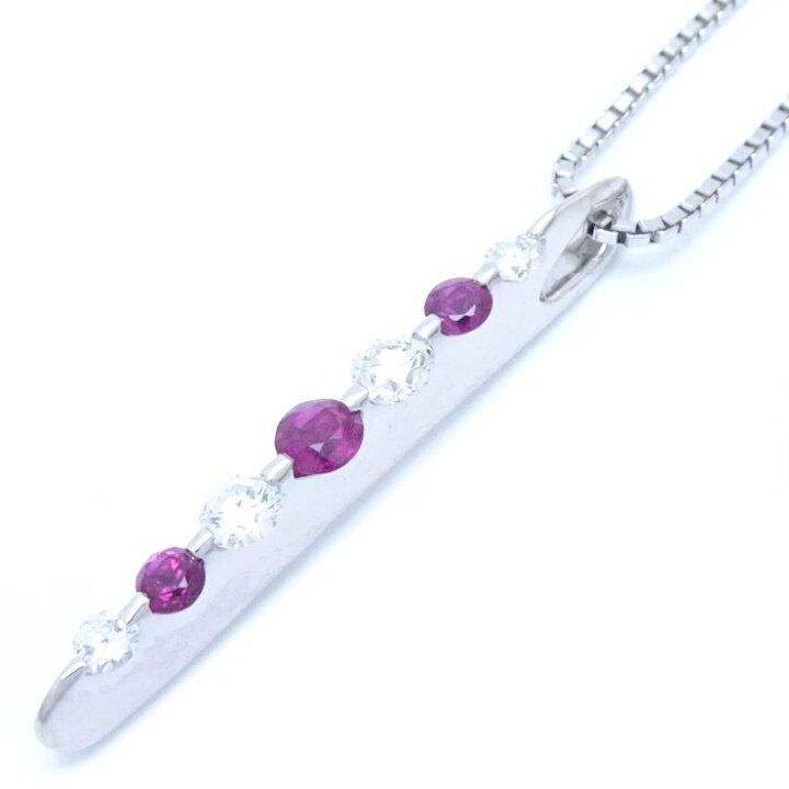 楽天市場】ネックレス ルビー0.30ct ダイヤモンド0.29ct Pt900プラチナ 