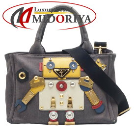 PRADA プラダ カナパ ロボット 1BG439 2Wayバッグ デニム BLU MIMOSA/450162【中古】