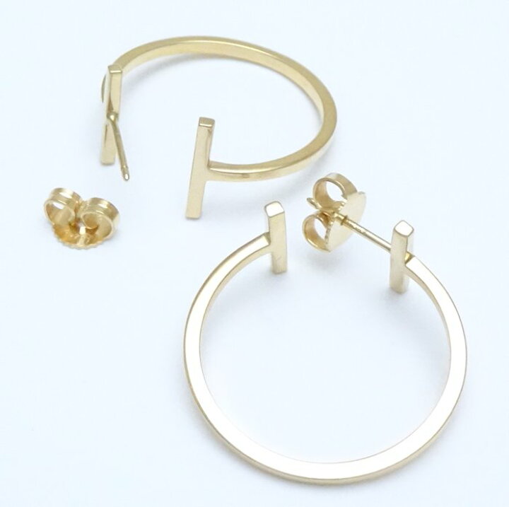 楽天市場】TIFFANY&Co. ティファニー Tフープ ピアス K18YG イエロー 
