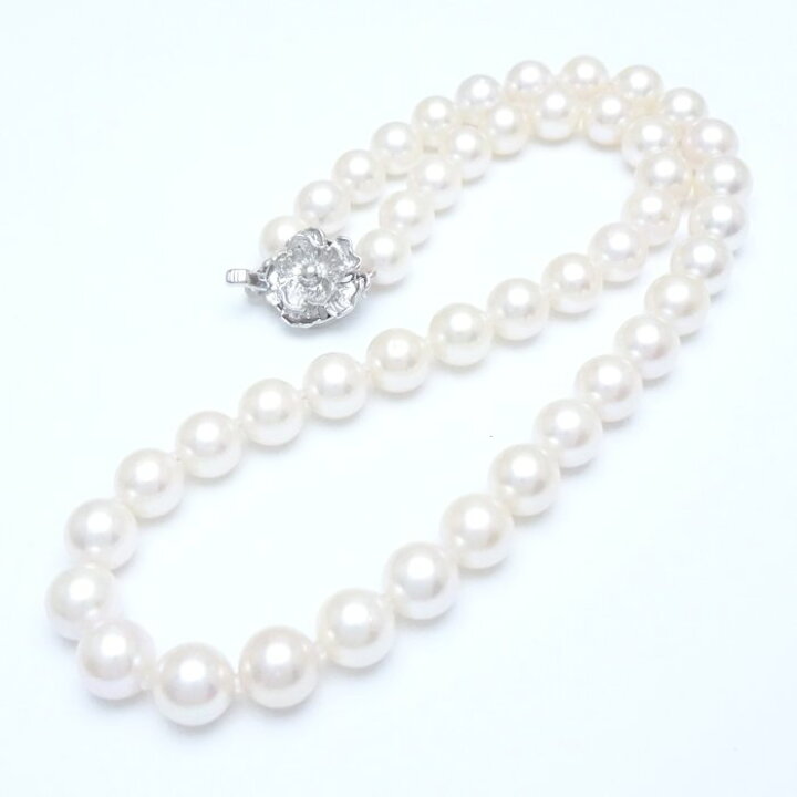 楽天市場】パール ネックレス 42.5cm あこや真珠8〜8.4ミリ シルバー  