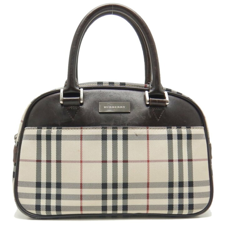 楽天市場】BURBERRY バーバリー ハンドバッグ ノバチェック ナイロン 