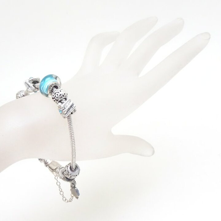楽天市場】PANDORA パンドラ シルバー ブレスレット 青色石 SV925 